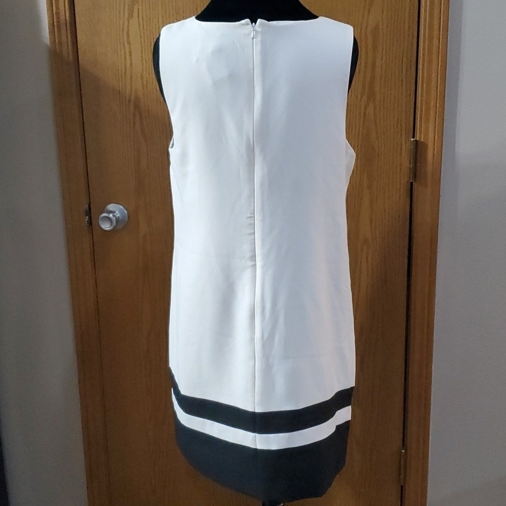 Banana republic shift style classic black white sleeveless mini dress nwt - Picture 4 of 7